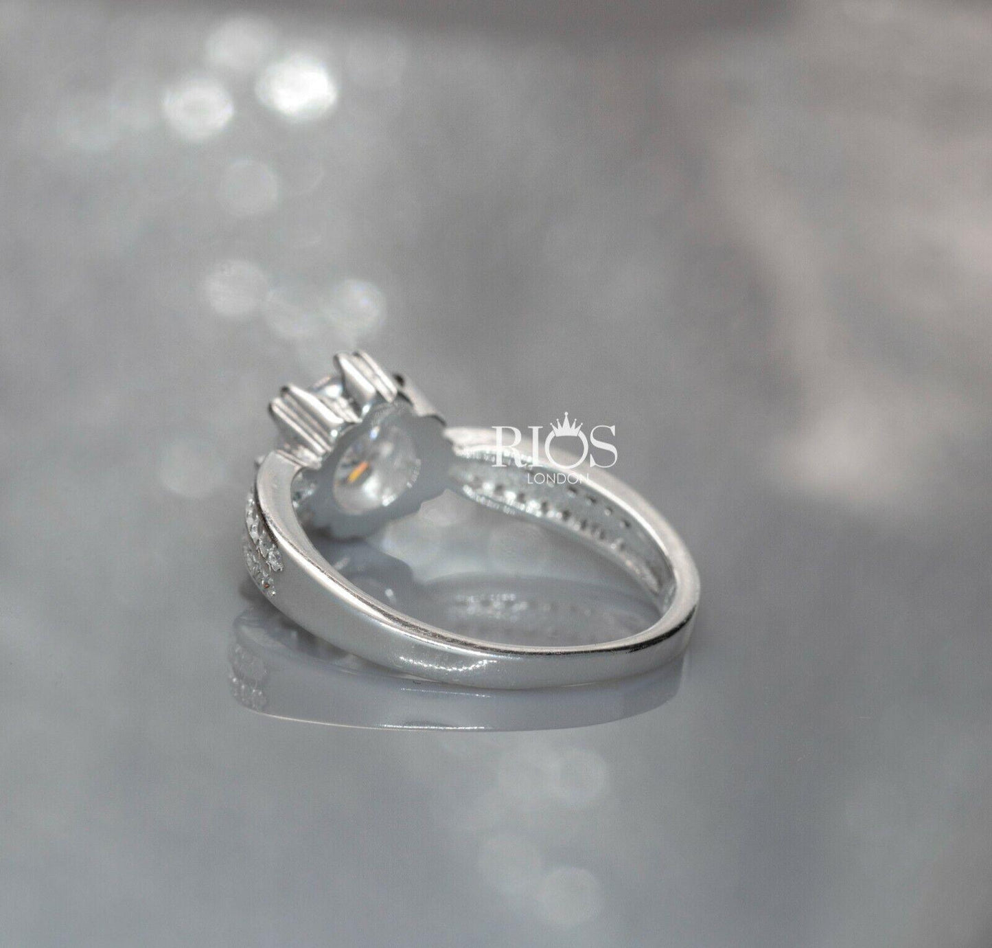1.5 Carat 925 Sterling Silver Solitaire Engagement Lab-Created Zircon Ring Boxed - Rios London