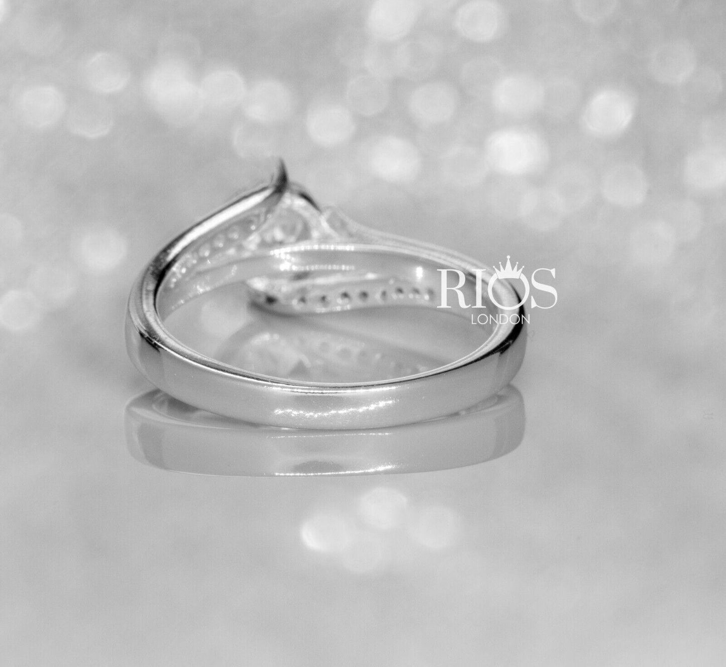 925 Sterling Silver 1 Carat Engagement Ring Lab-Created Zircon Gift Boxed