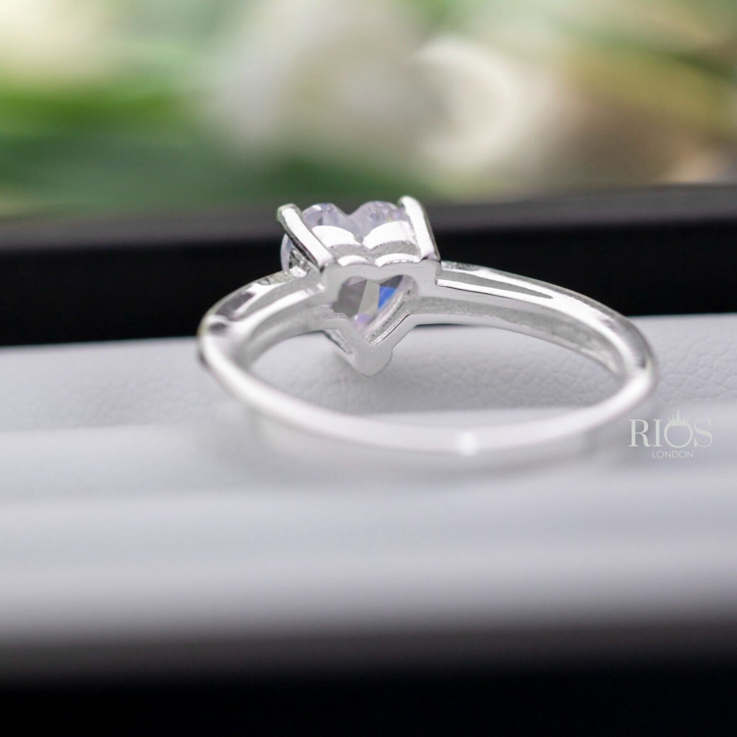 925 Sterling Silver Heart 1.5 Carat Engagement Ring Lab-Created Zircon Boxed