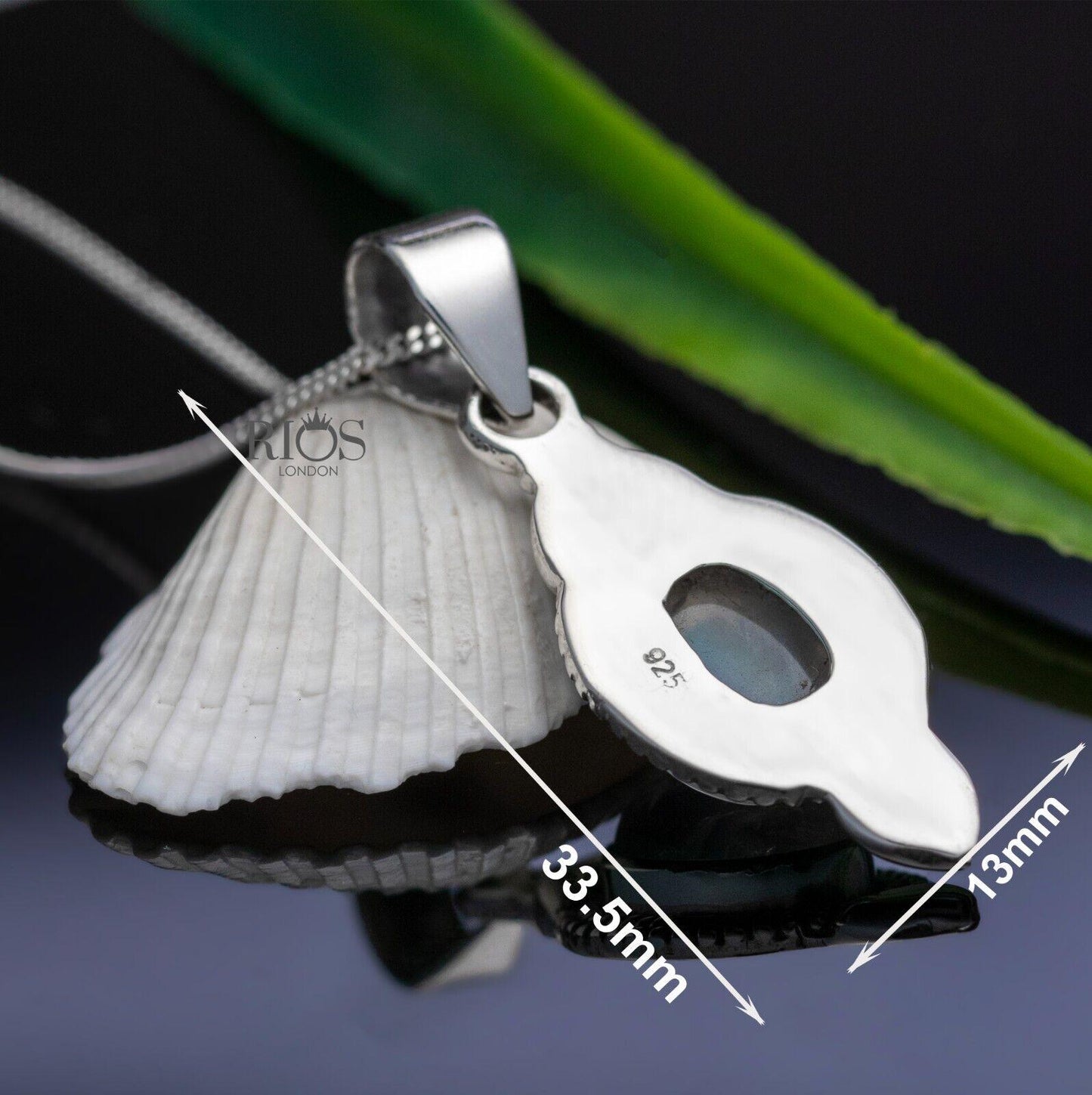 925 Sterling Silver Natural MOONSTONE Gemstone Love Heart Necklace Pendant Boxed