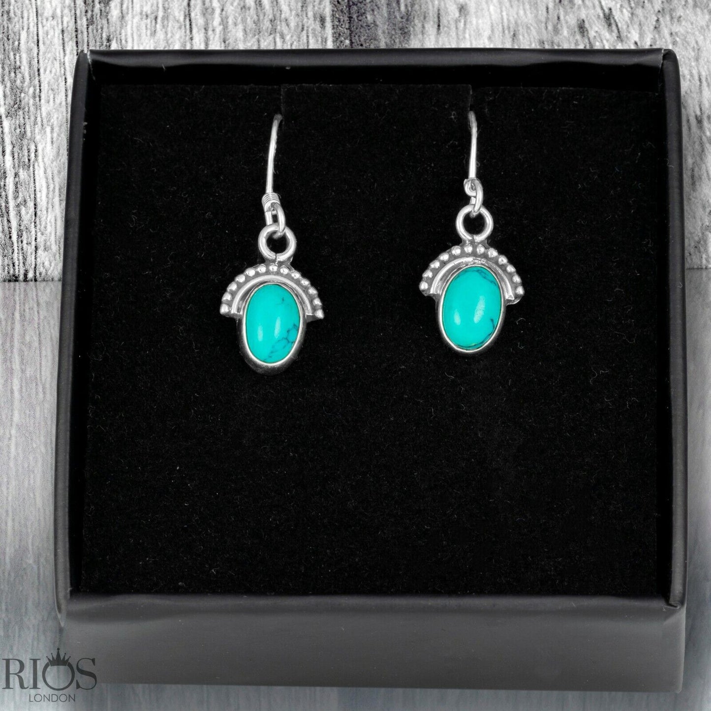 925 Sterling Silver Onyx Half Moon Ear Drop Dangle Oval Earrings Hook Gift Boxed