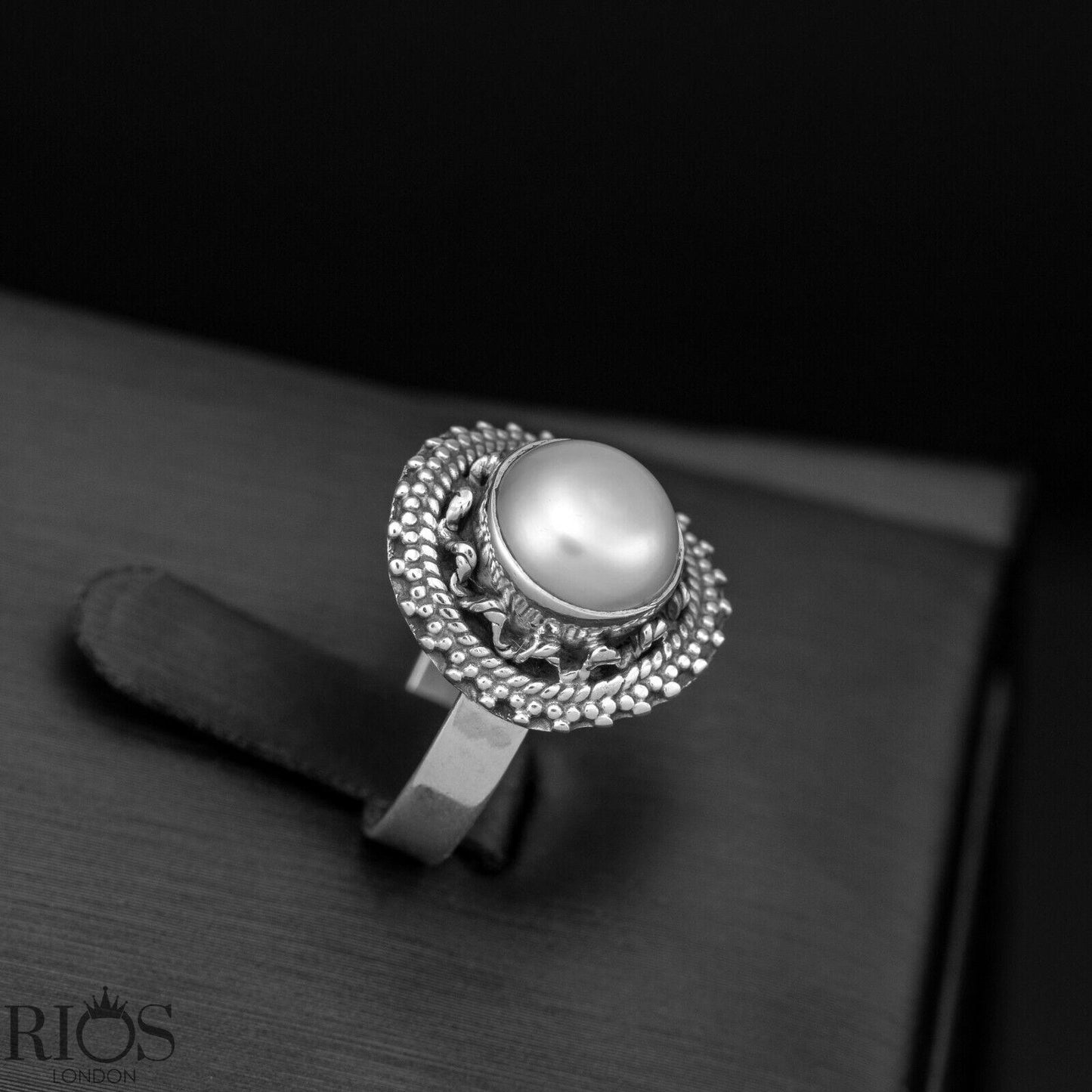 925 Sterling Silver Pear Natural ONYX Black Teardrop Gemstone Ring Gift Boxed