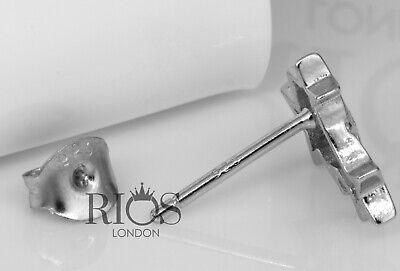 925 Sterling Silver Triple Stars Cz Earrings Studs Gift Boxed - Rios London