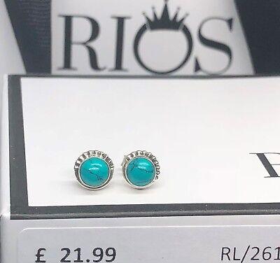 925 Sterling Silver TURQUOISE Small Button Ball Stud Earrings 5 mm Gift Boxed