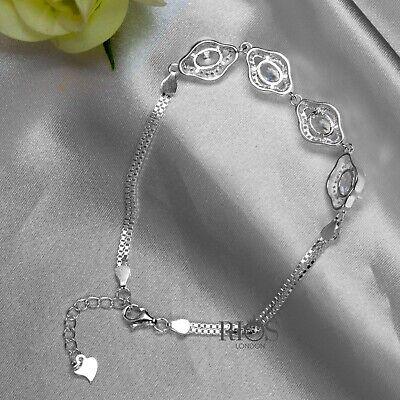 925 Sterling Silver White Zircon Lab-Created Ladies CZ Bracelet Gift Boxed - Rios London