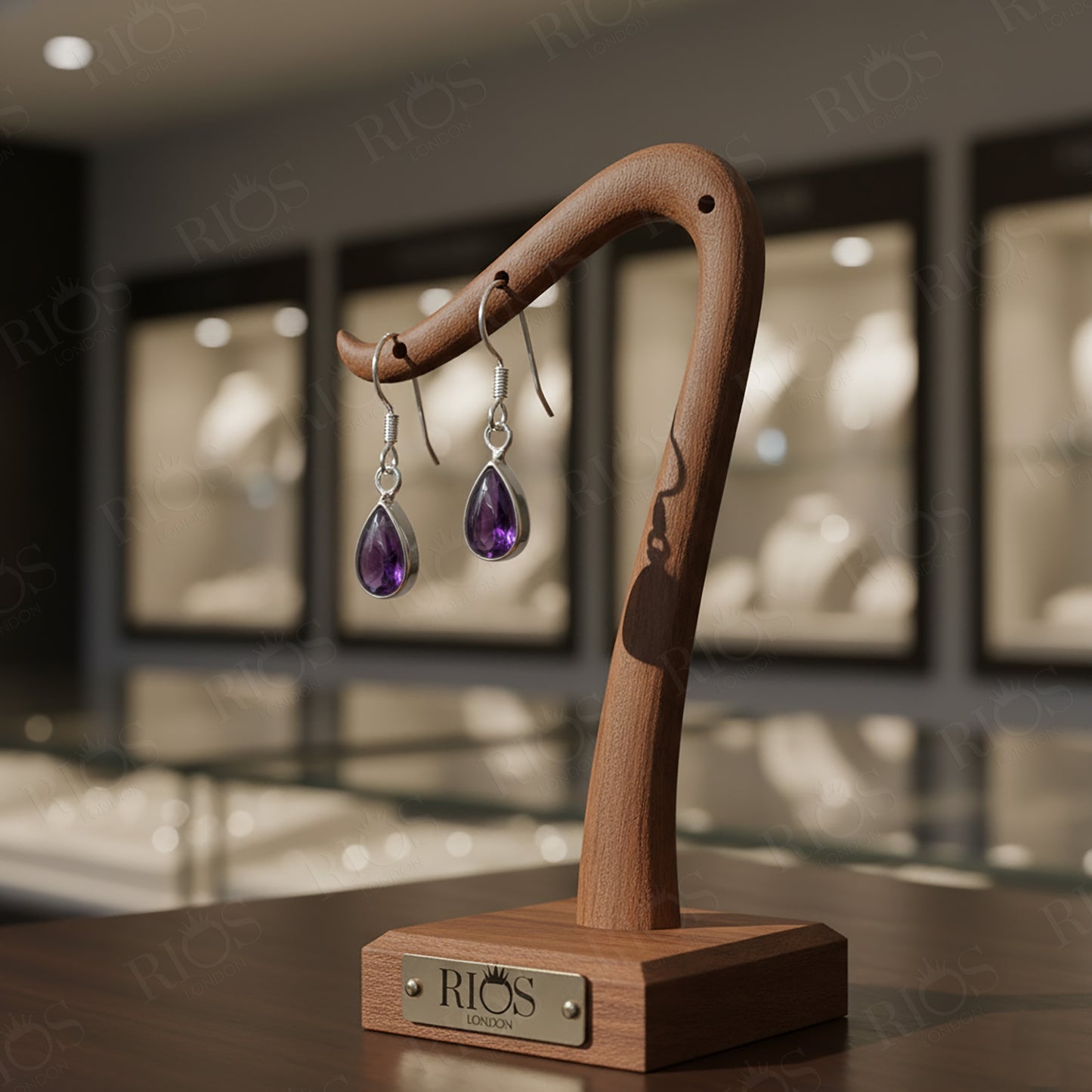 925 Sterling Silver Amethyst Teardrop Earrings โ Elegant Hypoallergenic Dangle Hook Design, Gift-Ready