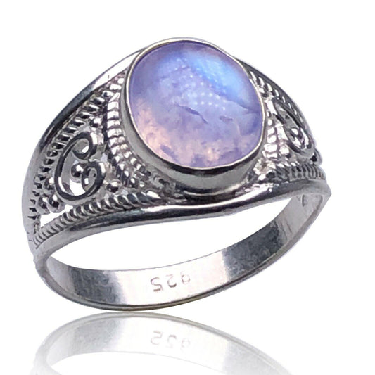 Elegant 925 Sterling Silver MOONSTONE ONYX TURQUOISE Gemstone Ring Gift Boxed - Rios London