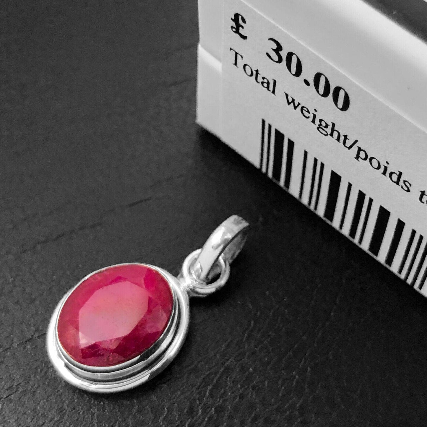 Graceful RUBY SAPPHIRE EMERALD 925 Sterling Silver Pendant Gift Boxed - Rios London