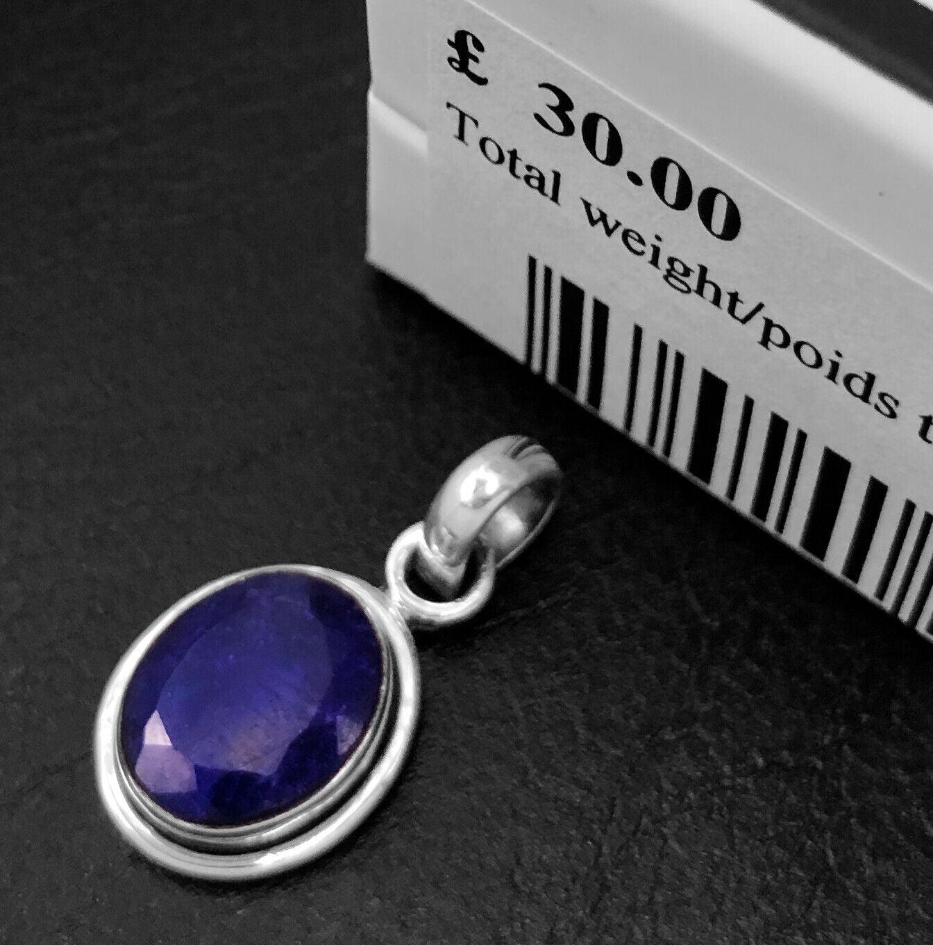 Graceful RUBY SAPPHIRE EMERALD 925 Sterling Silver Pendant Gift Boxed - Rios London