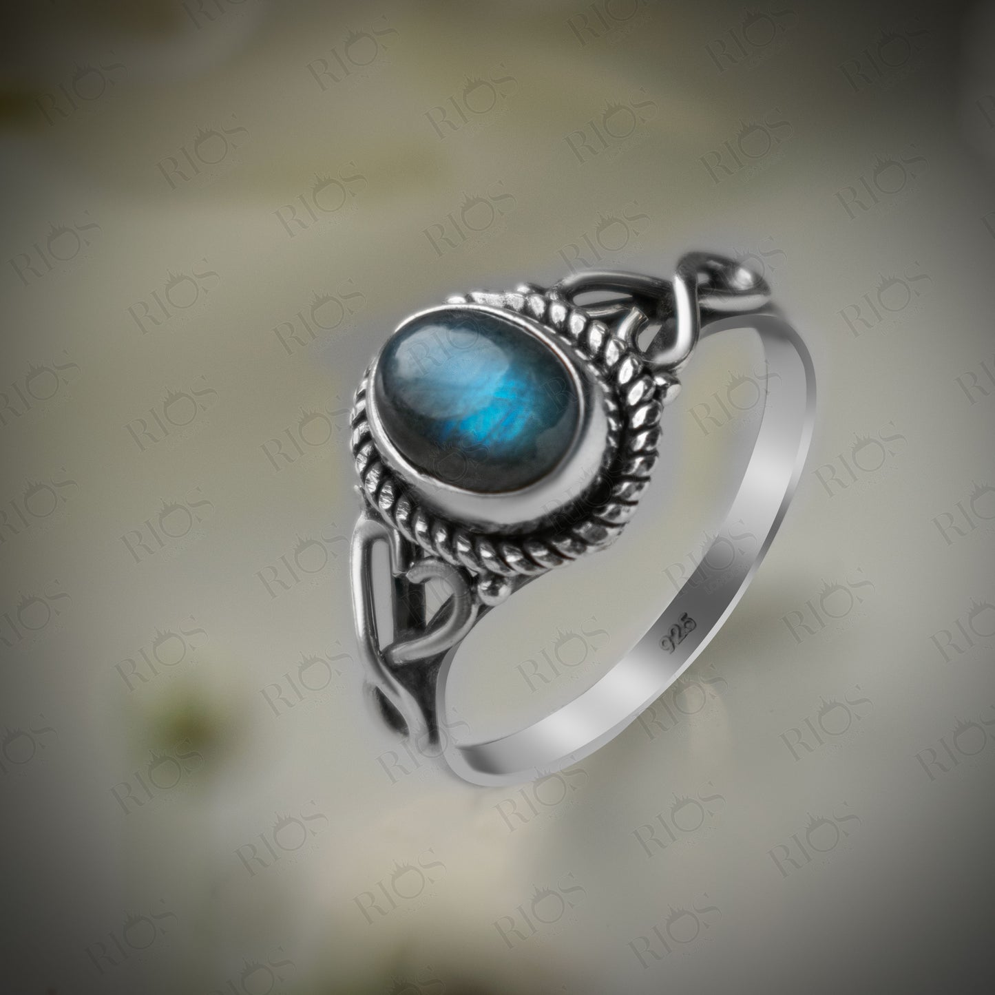 Labradorite Love Heart 925 Sterling Silver Gemstone Ladies Ring Gift Boxed