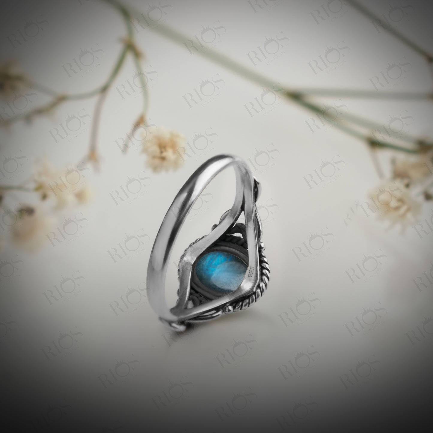 Labradorite Love Heart 925 Sterling Silver Gemstone Ladies Ring Gift Boxed