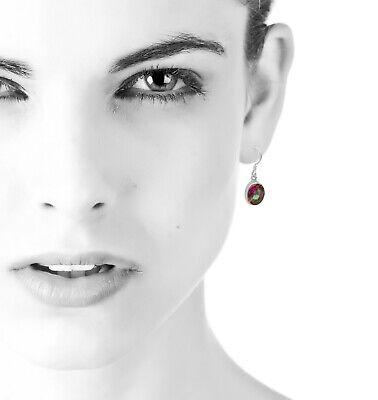 New 925 Sterling Silver Mystic Fire TOPAZ Drop Dangle Earrings Hook Ear Studs - Rios London