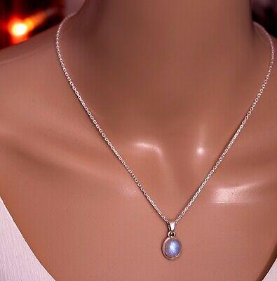 New Elegant 925 Sterling Silver MOONSTONE Gemstone Necklace Pendant Gift Boxed