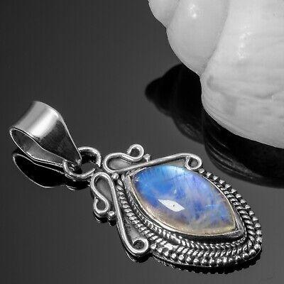 New Marquise MOONSTONE 925 Sterling Silver Gemstone Necklace Pendant Gift Boxed