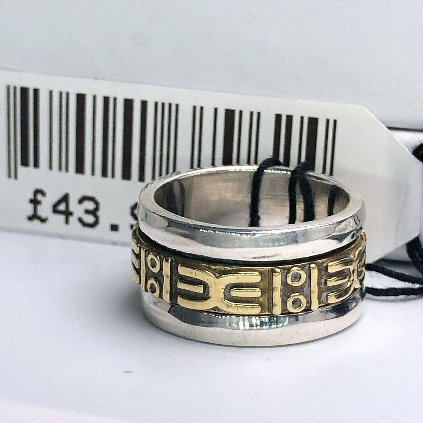 Solid 925 Sterling Silver Two Tone Spinning Big Spinner Ring Him Her Gift Boxed - Rios London