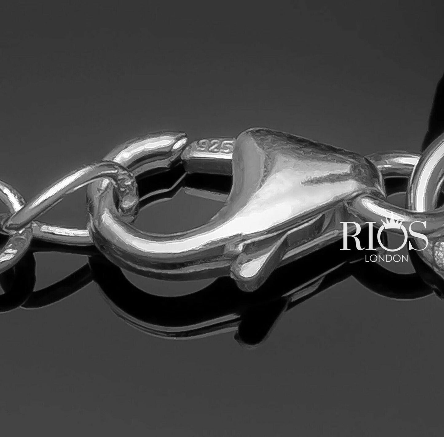 925 Sterling Silver Black ONYX Lab-Created Gemstone Bracelet Gift Boxed - Rios London
