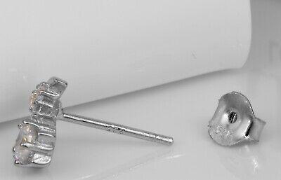 925 Sterling Silver Crescent Moon Star Cz Earrings Studs Gift Boxed - Rios London
