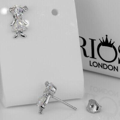 New 925 Sterling Silver Twin Baby Doll Cz Earrings Studs Gift Boxed - Rios London