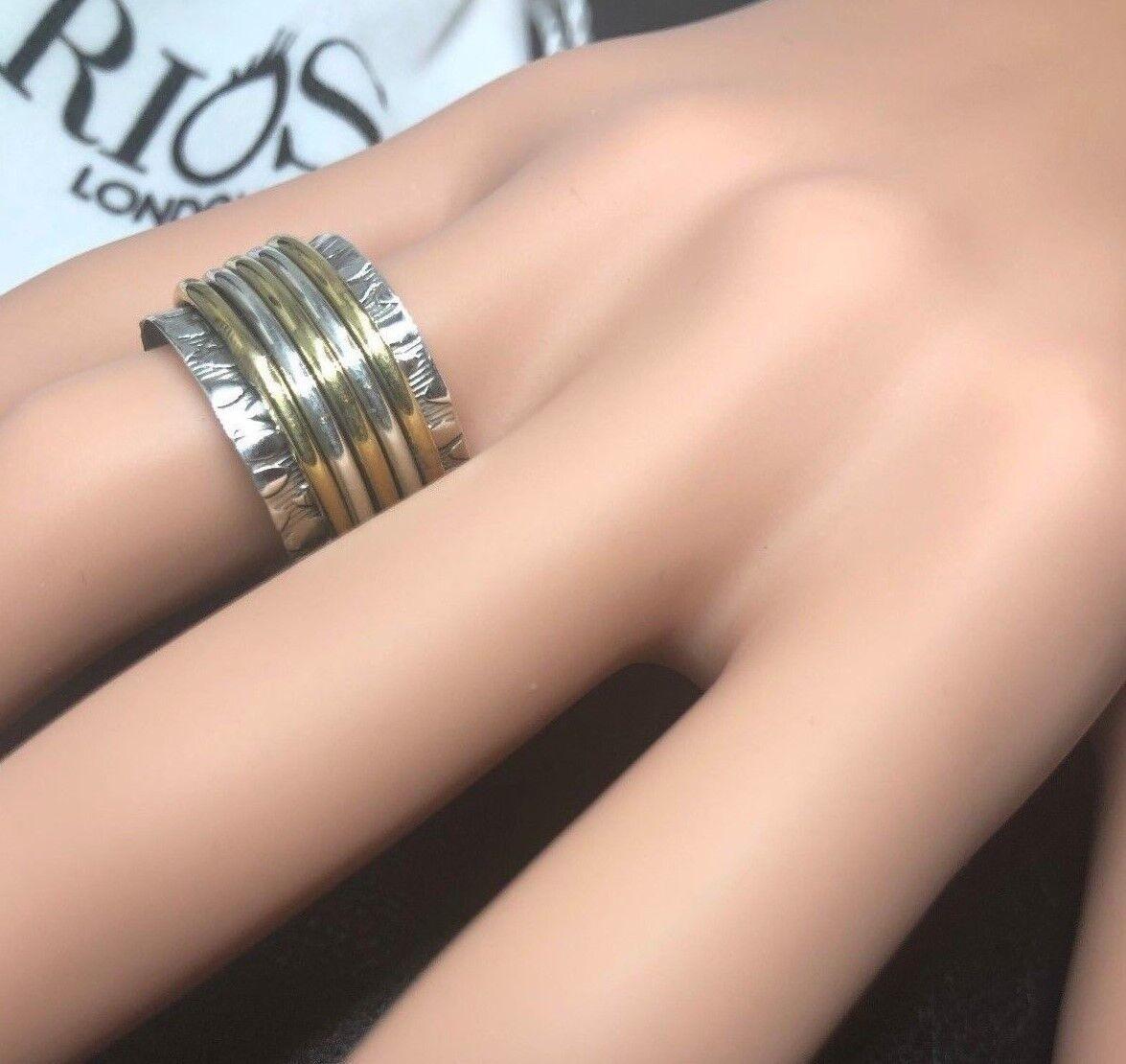 Trendy Spinning 925 Solid Sterling Silver Big Spinner Ring RRP £38.99 Boxed - Rios London