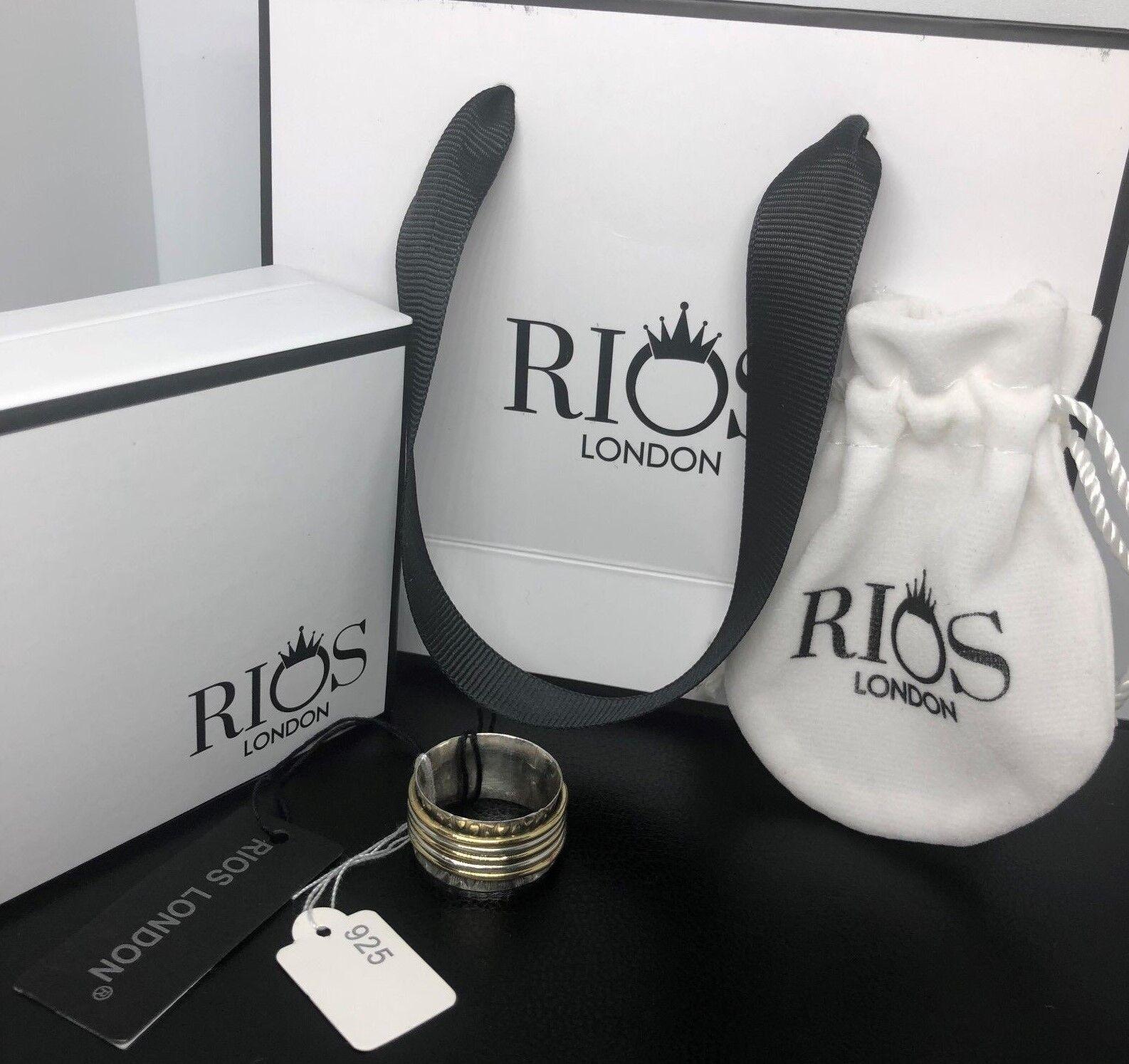 Trendy Spinning 925 Solid Sterling Silver Big Spinner Ring RRP £38.99 Boxed - Rios London